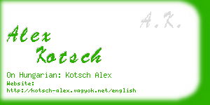 alex kotsch business card